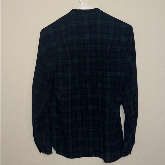 J. Crew Tartan Plaid Sheer Blouse / size small. B8 - Picture 3 of 8